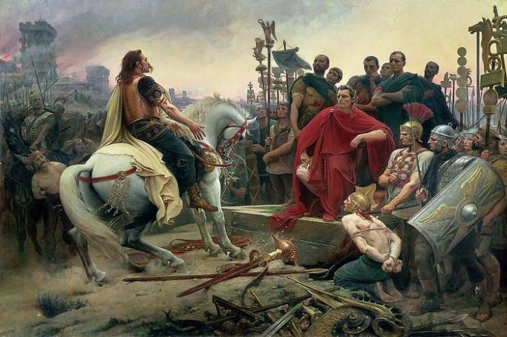Vercingétorix jette ses armes aux pieds de César, de Lionel Royer, 1899