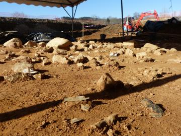 Fouille d'un campement préhistorique solutréen à Boulazac