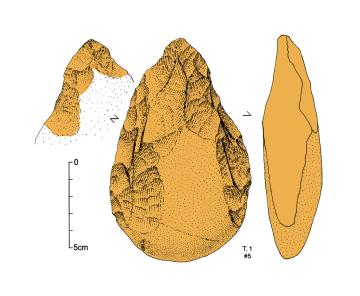 Biface en quartzite.