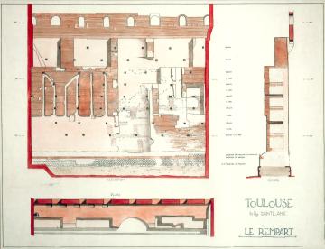 Dessin du rempart antique