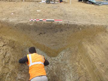 Fouille du fossé d'enclos gaulois