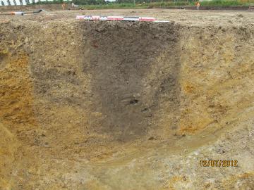 Coupe d'une fosse d'implantation de poteau