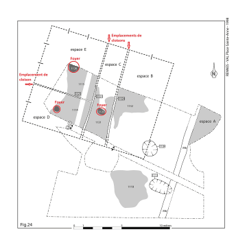 Plan de restitution d’un des premiers bâtiments 