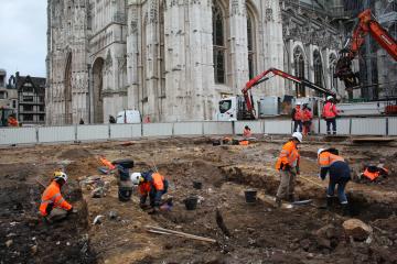 Fouille de Rouen, parvis de la cathédrale