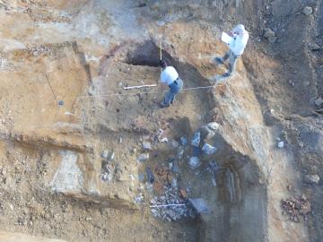 Relevé du four à chaux médiéval