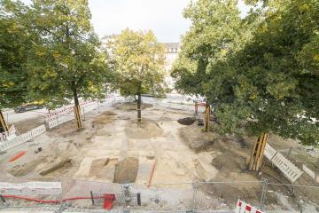 Vue générale du site de la place Sainte-Aurélie.