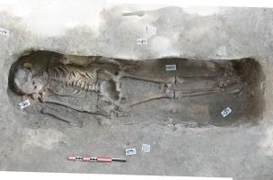 Rouen, Saint-Eloi, restitution photogrammétrique d’une sépulture