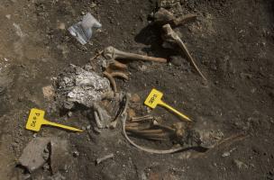 Rouen, Saint-Eloi, sépulture découverte lors du diagnostic en 2017