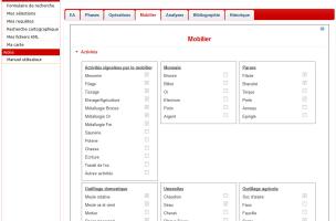  extrait d'une fiche "Entit&eacute; arch&eacute;ologique" (mobilier)
