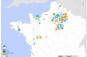  R&eacute;partition des structures de stockage dans le nord-ouest de la France (Ve - IIIe si&egrave;cle avant notre &egrave;re)