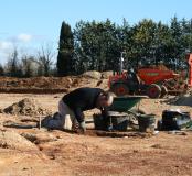 Fouille en cours. Les Aubettes, Mudaison (Hérault), 2013-2014. © Cécile Martinez, Inrap