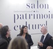 Karen Taïeb, adjointe à la Maire de Paris et chargée du Patrimoine, et Dominique Garcia, président de l'Inrap, au Salon international du patrimoine culturel